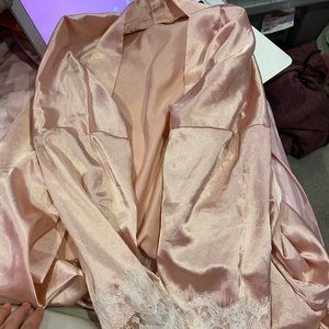 pink silk robe